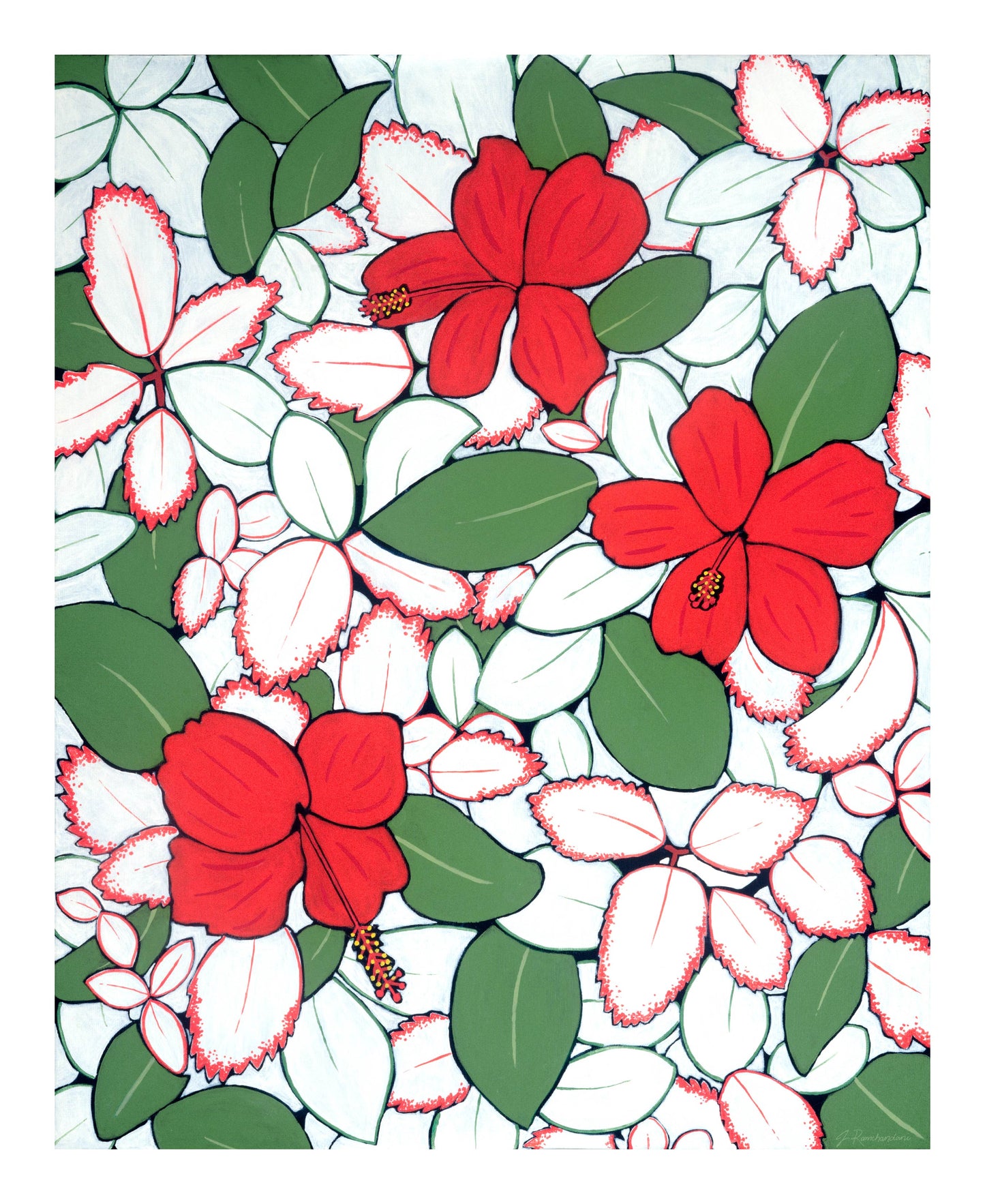 "Hibiscus Bush" Print